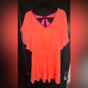 Express Orange Flutter Sleeve Romper
